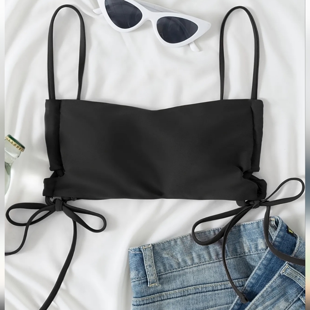 NEW Black Bikini with Bralette Top & High Waisted Bottoms
